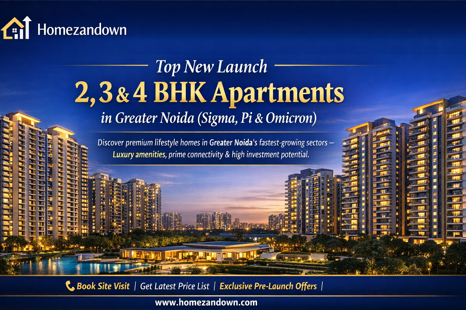 Top New Launch 2, 3, and 4 BHK Apartments in Greater Noida (Sigma, Pi, Omicron)